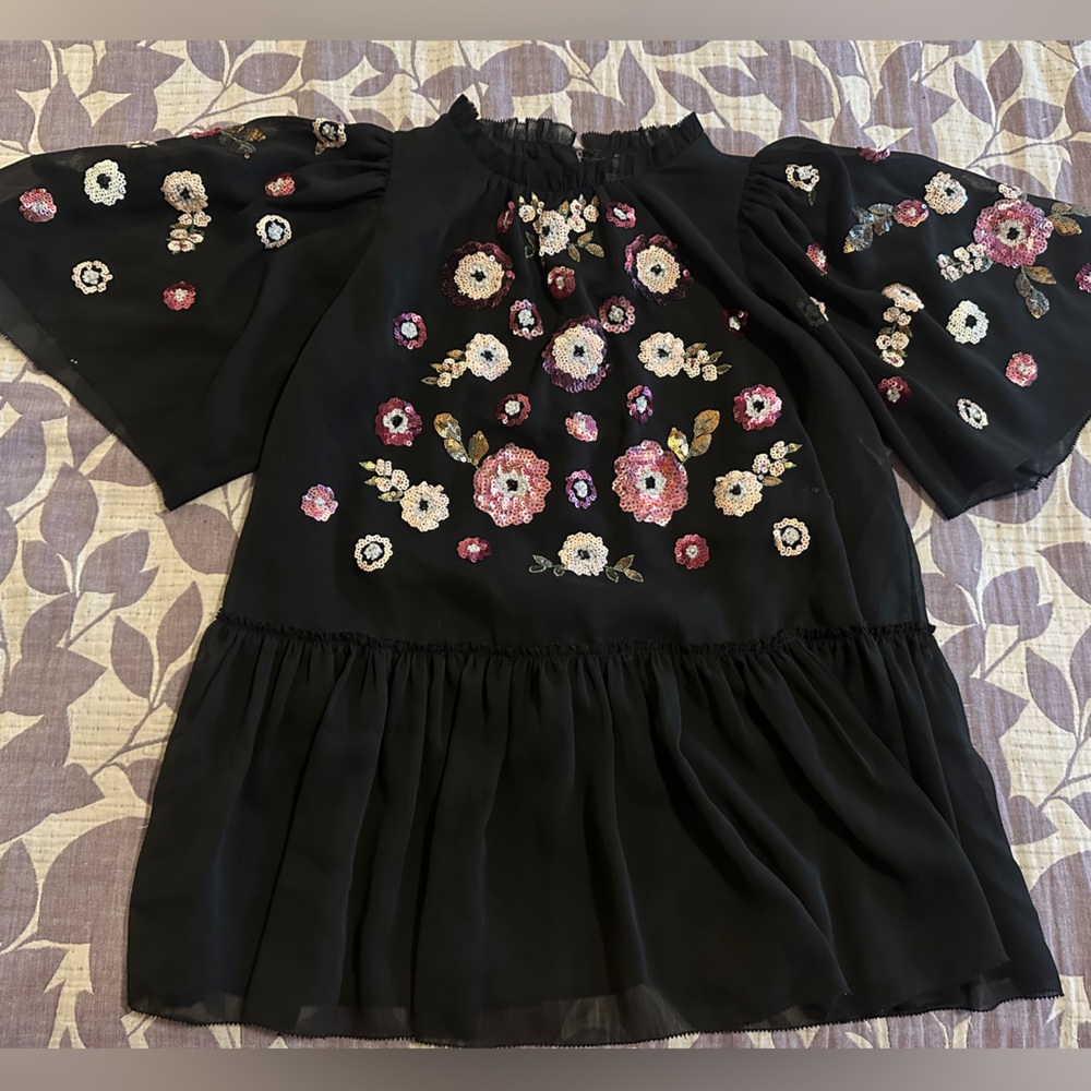 Kate Spade sequin embroidered flowy top